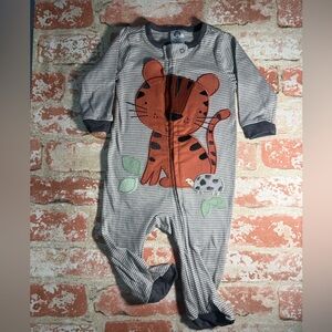 Gerber Striped Gray and Orange Tiger Kids One Piece